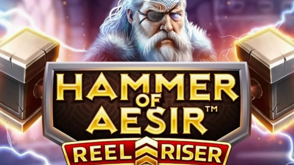 Tampilan visual slot Hammer of Aesir dengan tema mitologi Nordik yang gelap dan epik